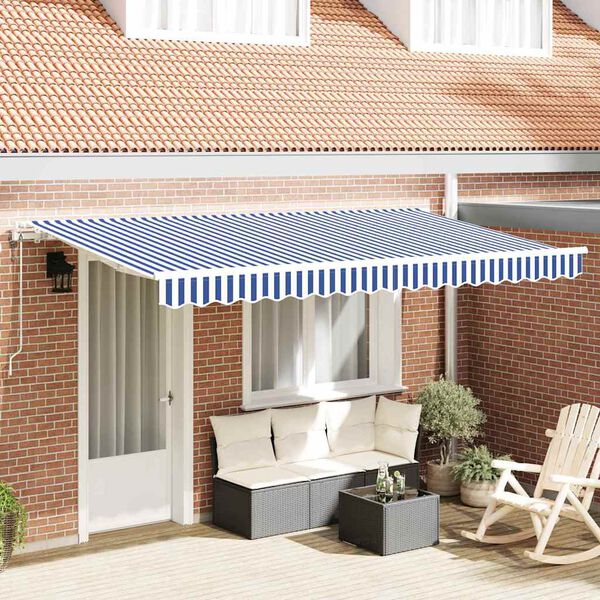 vidaXL Retractable Awning Blue 400 x 200 cm Fabric