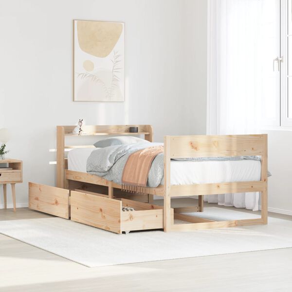 vidaXL Bed Frame without Mattress 90x190 cm Single Solid Wood Pine