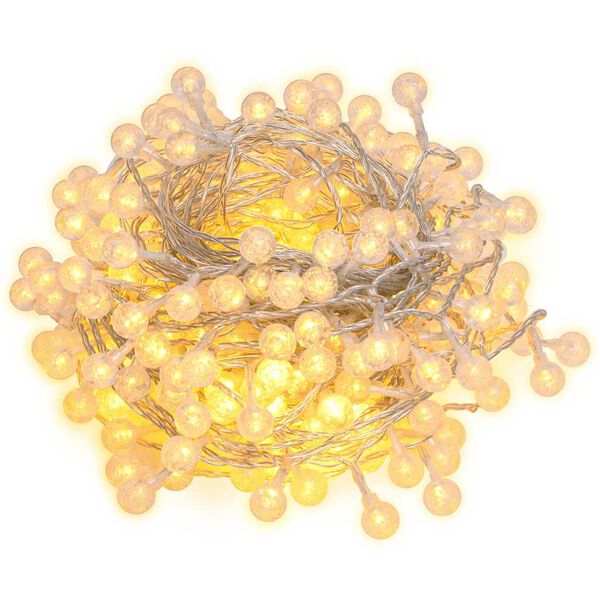 vidaXL Globe Fairy String Lights 20m 200 LED Warm White 8 Function