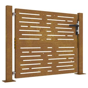 vidaXL Garden Gate 100x75 cm Corten Steel Square Design
