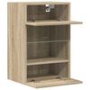 vidaXL Wall Cabinets with LED Lights for TV 2 pcs Sonoma Oak 40x30x60.5 cm