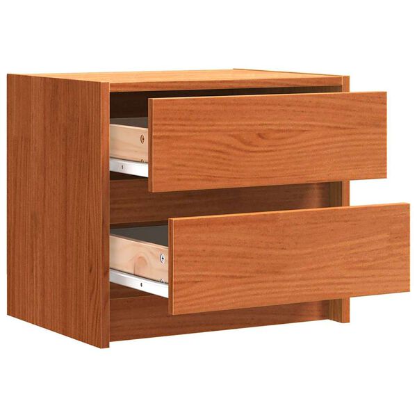 vidaXL Bedside Tables Wax Brown 40 x 30.5 x 35.5 cm Pine Wood