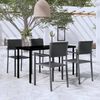 vidaXL 5 Piece Garden Dining Set Black