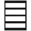 vidaXL Book Cabinet/Room Divider Black 100x30x135.5 cm Solid Pinewood