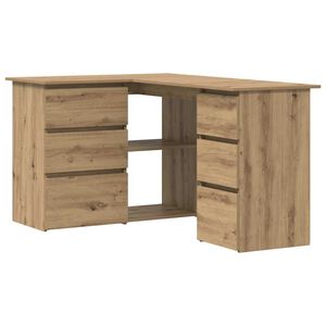vidaXL Corner Desk Artisan Oak 145x100x76 cm Engineered Wood