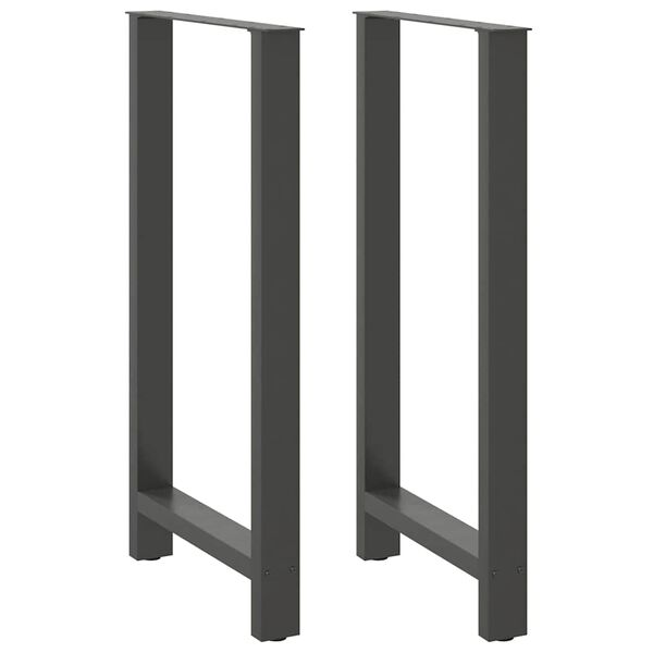 vidaXL Bar Table Legs Anthracite 2 pcs 60x(110-111) cm Steel