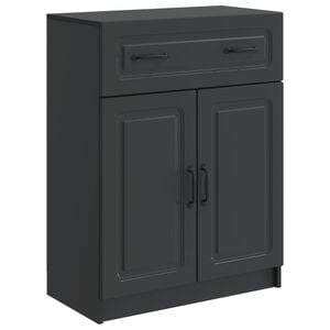 vidaXL Sideboard with Drawer Black 66 x 34.5 x 87 cm Engineered Wood