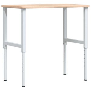 vidaXL Workbench 100x60x(71,5-98) cm Solid Wood Oak Rectangular