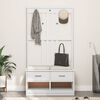 vidaXL Hall Tree SANDNES White 87x40x159.5cm Solid Wood Pine