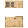 vidaXL Cabinet with Shelf with Storage 4 pcs Honey Solid Pine Wood