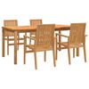 vidaXL 5 Piece Garden Dining Set Solid Wood Teak