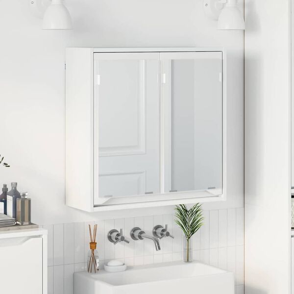 vidaXL Bathroom Mirror Cabinet High Gloss White 60 x 20 x 60 cm