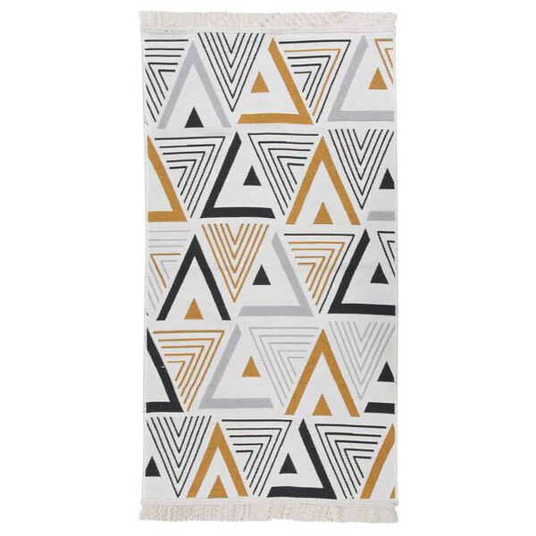 vidaXL Rug Yellow and Grey 80x150 cm Cotton