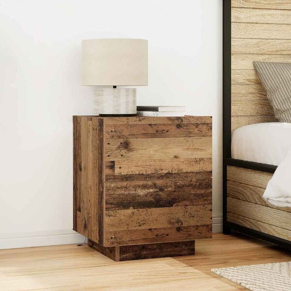 vidaXL Bedside Cabinet Old Wood 45 x 40 x 55 cm Engineered Wood
