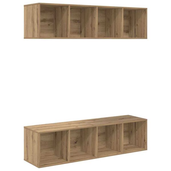 vidaXL TV Cabinet Set 2 pcs Artisan Oak 37 x 37 x 142.5 cm