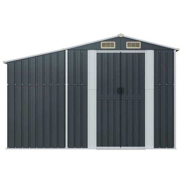 vidaXL Garden Shed Anthracite 277x93x179 cm Galvanised Steel