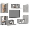 vidaXL 7 Piece TV Cabinet Set Concrete Grey Engineered Wood