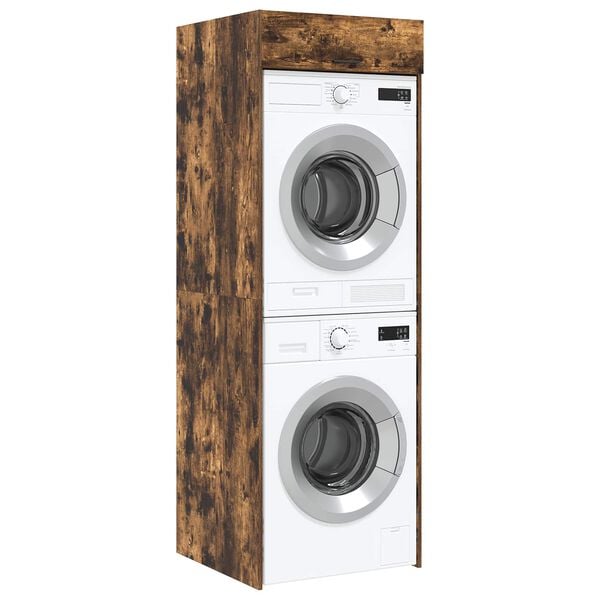 vidaXL Wash Machine Cabinet with Storage Smoked Oak 67.5 x 68 x 200 cm