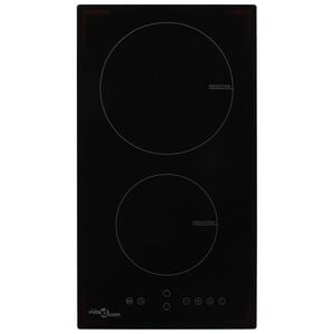vidaXL Induction Hob with 2 Burners Touch Control Glass 3500 W