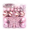 vidaXL 65 Piece Christmas Bauble Set Pink/Red/White