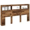 vidaXL Headboard Cabinet with LED Old Wood 180x17x102 cm