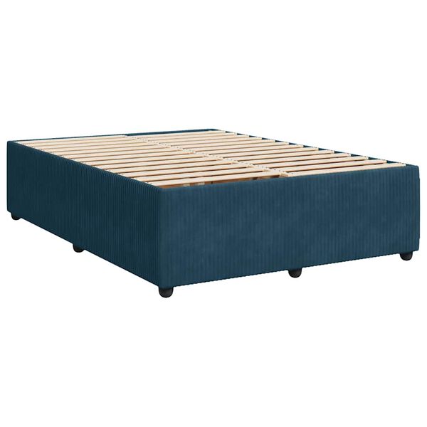 vidaXL Bed Frame without Mattress Blue 140x200 cm Velvet