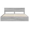 vidaXL Bed Frame with Drawer Grey Sonoma 200 x 200 cm Engineer Wood