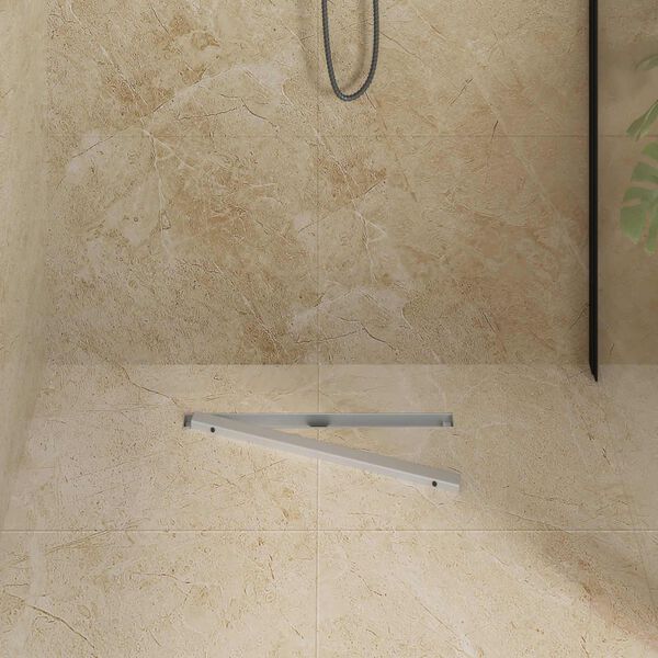 vidaXL 360&deg; Shower Drain with Slim Model Silver 50 cm