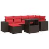 vidaXL 9 Piece Garden Sofa Set with Cushions Brown Poly Rattan Acacia