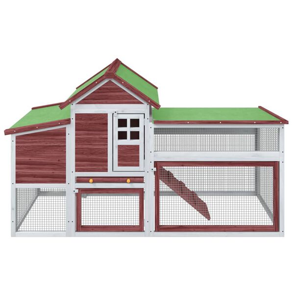 vidaXL Chicken Coop Mocha 186.5x58.5x113 cm Solid Wood Pine