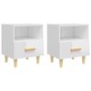 vidaXL Bedside Cabinets 2 pcs High Gloss White 40x35x47 cm