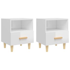 vidaXL Bedside Cabinets 2 pcs High Gloss White 40x35x47 cm
