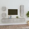 vidaXL 5 Piece TV Cabinet Set Concrete Grey Engineered Wood