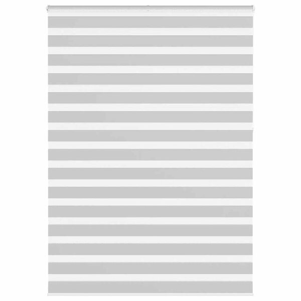 vidaXL Zebra Blind Light Grey 155x230 cm Fabric Width 150.9 cm Polyester