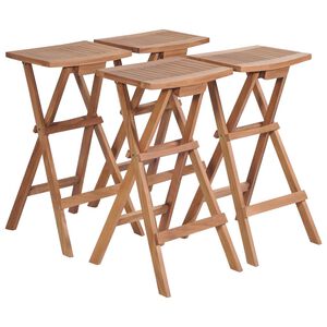 vidaXL Folding Bar Stools 4 pcs Solid Teak Wood