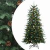 vidaXL Artificial Hinged Christmas Tree 180 cm 300 LEDs Warm White