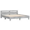 vidaXL Bed Frame with LED without Mattress Concrete Grey 180x200 cm Super King