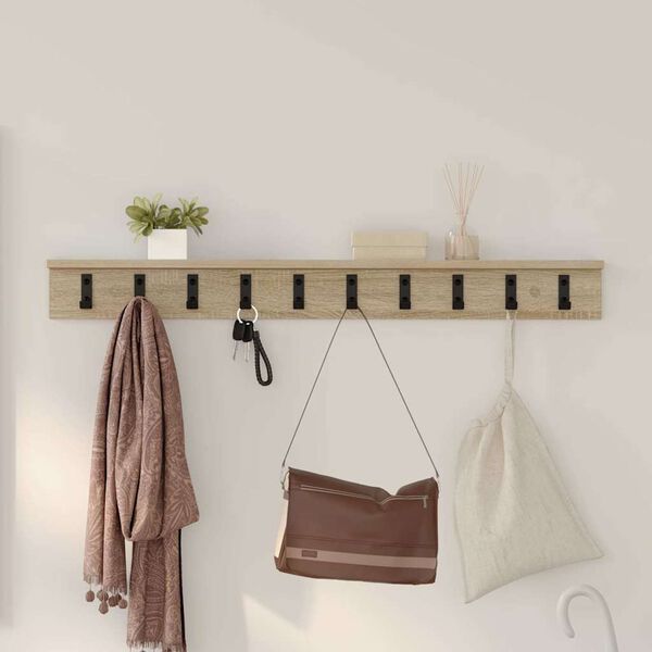 vidaXL Wall-Mounted Coat Rack Sonoma Oak 100 x 10.5 x 10.5 cm