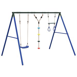 vidaXL Outdoor Swing Set with Swing, Trapeze, Ladder