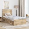 vidaXL Bed Frame with Headboard Sonoma Oak 90 x 190 cm Solid Pine Wood