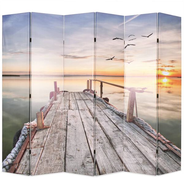 vidaXL Folding Room Divider 228x170 cm Lake