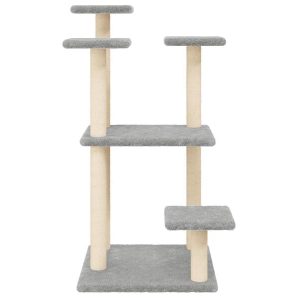 vidaXL Cat Scratching Posts with Platforms Light Grey 98.5 cm