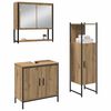 vidaXL Bathroom Furniture Set with Shelf 3 pcs Brown Engineered wood