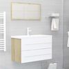 vidaXL 2 Piece Bathroom Furniture Set White and Sonoma Oak Engineered Wood