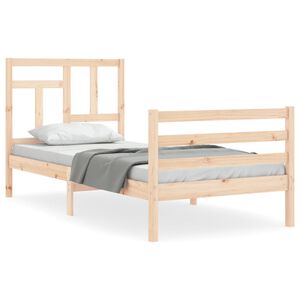 vidaXL Bed Frame without Mattress Single Solid Wood