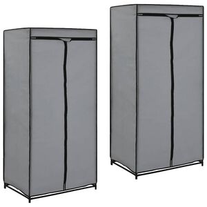 vidaXL Wardrobe | Grey | Iron frame with polyester cover | Standard | Wardrobe
