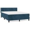vidaXL Box Spring Bed with Mattress Dark Blue 140x200 cm Velvet