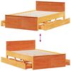 vidaXL Bed Frame without Mattress with Headboard Wax Brown 120x200 cm Solid Wood Pine