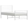 vidaXL Metal Bed Frame without Mattress with Footboard White 100x190cm