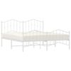 vidaXL Metal Bed Frame without Mattress with Footboard&nbsp;White 183x213cm